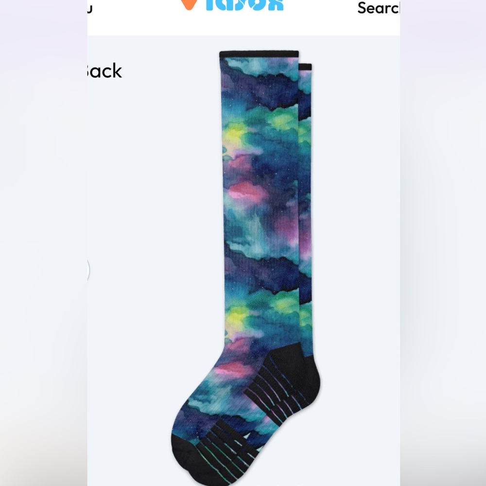 Viasox Compression Socks, Knee length, Northern Lights print
